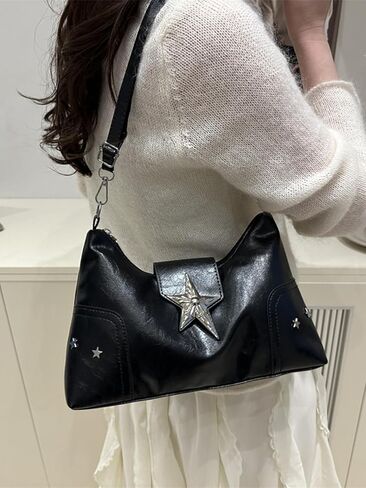 SweatyRocks Women's Shoulder Bag Y2K Top Handle Handbag Trendy Goth Studded Punk Purse in Saudi Arabia