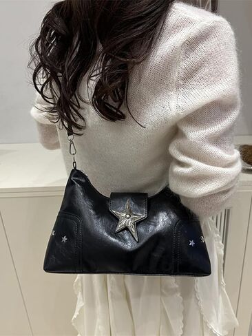 SweatyRocks Women's Shoulder Bag Y2K Top Handle Handbag Trendy Goth Studded Punk Purse in Saudi Arabia
