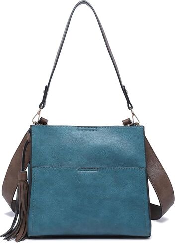 Lyla Bucket Bags 2-in-1 Trendy Vegan Leather Hobo Crossbody Handbags Shoulder Purses for Women in Kuwait