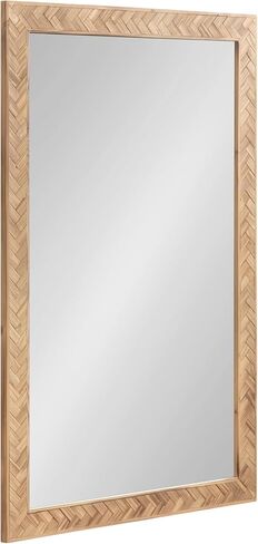 Kate and Laurel Braywood Modern Pieced Wood Rectangle Mirror, 24 x 36, Rustic Brown, Decorative Rectangular Mirror for Use as Coastal Bathroom Mirror for Over Sink or Statement Bedroom Mirror in Saudi Arabia
