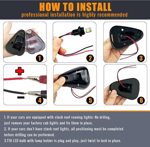 5 PCS Cab Roof Marker Lights w/ 10 LED Amber Roof Top Lamp Running Light Replacement Compatible with Ford 1999-2016 F150 F250 F350 F450 F550 Super Duty Pickup Trucks SUV in Saudi Arabia