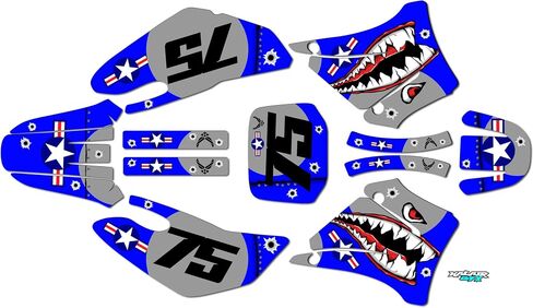 Graphics Kit for Yamaha TTR125 (2000-2007) Predator Series Blue 9 Mil-Dirt bike Custom Racing Graphics Decals Stickers Kit, no-plastics in Saudi Arabia