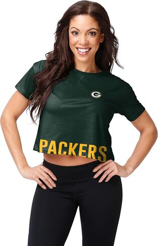FOCO womens Nfl Team Logo Ladies Fashion Crop Top Shirt, Bottom Line, Small US in Saudi Arabia