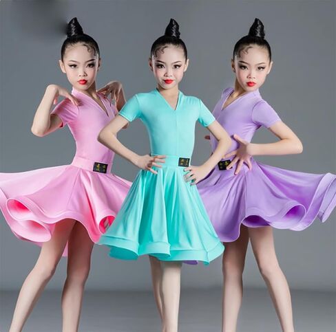 Girls Latin Dance Dress for Ballroom Competition Dresses Salsa Rumba Cha Samba Tango Party Skirt in Saudi Arabia