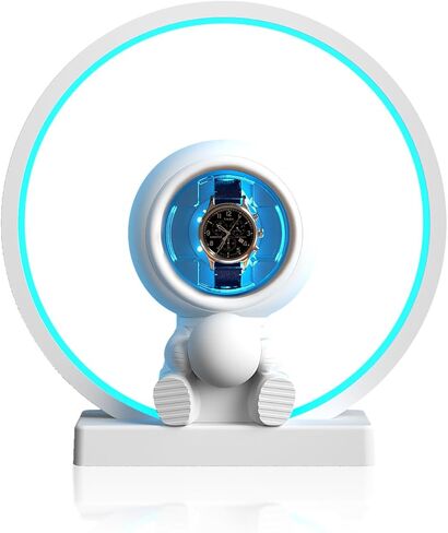Single Watch Winder for Automatic Watches - Rechargeable Battery Operated, Detachable Travel Design with 5-Color Ambient Light Quiet Motor Watch Spinner Box Cute Watch Winder for Watch Lover in Kuwait
