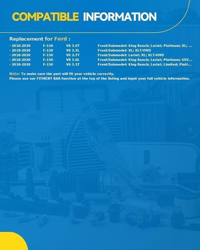 PHILTOP 515199x2 مجموعة محور العجلة الأمامية مناسبة لفورد F-150 2018-2020 محامل محور العجلة 4WD in Saudi Arabia