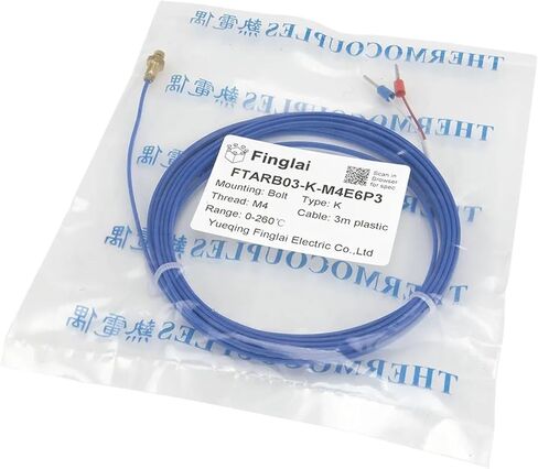 FTARB03 K Type M3 M4 Bolt Head 3 metres Plastic Cable 3D Printer thermocouple Screw Temperature Sensor(M4 6x6.8mm Bolt hex) in Saudi Arabia