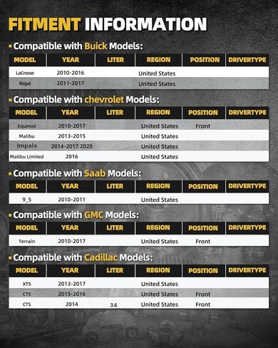 محمل محور العجلة الأمامية أو الخلفية متوافق مع 2010-17 إكوينوكس تيراين، 2013-2015 ماليبو، 2014-2017 2020 إمبالا، 2010-2016 لاكروس، 11-17 ريجال، 13-17 XTS، 14-16 CTS 5 عروة مع ABS قطعتين 513288 in Kuwait