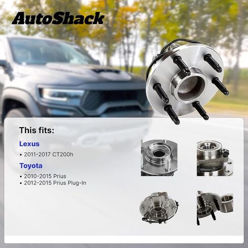 AutoShack Front Wheel Hub Bearing Assemblies with ABS| Replacement for 2010-2015 Toyota Prius 2012-2015 Toyota Prius Plug-In | 2-PC in Saudi Arabia