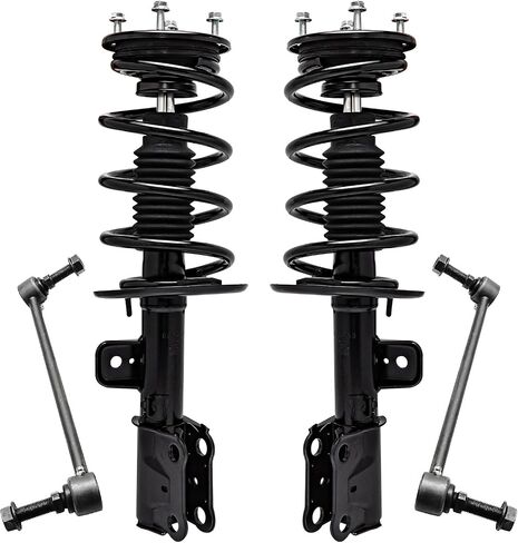 Detroit Axle - 4pc Front Struts Sway Bars for 13-18 Ford Taurus, Struts & Coil Spring Sway Bar End Links 2013 2014 2015 2016 2017 2018 Replacement Suspension Kit Ready Struts Shocks Assembly in Kuwait