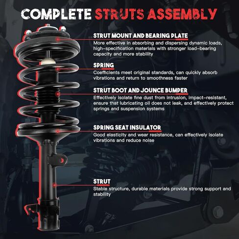2x 171451 171452 Front Complete Struts Coil Spring Assembly 2x 437246 Rear Shock Absorber 4x Stabilizer Bar Link Kit Replacement for Honda Pilot 2006 2007 2008 in Saudi Arabia