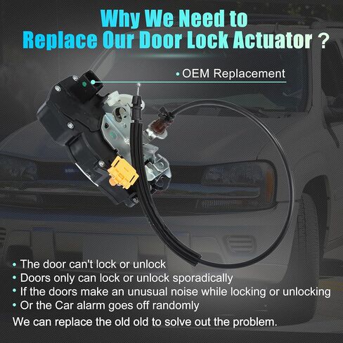 uxcell Front Right Side Power Door Lock Actuator Motor with Cable for Cadillac CTS 2009-2014 No.22862245 in Saudi Arabia