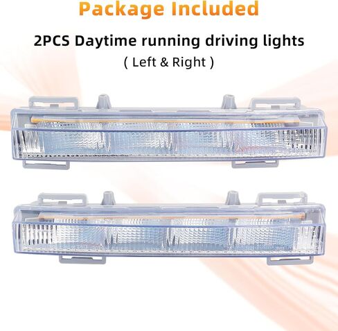 1 زوج LED ضوء النهار الجري DRL مصباح الضباب متوافق مع مرسيدس بنز W166 ML350 ML550 ML63AMG 2013-2014 X204 GLK250 GLK350 2013-2015 يستبدل A2049065401 A2049065501 in Saudi Arabia