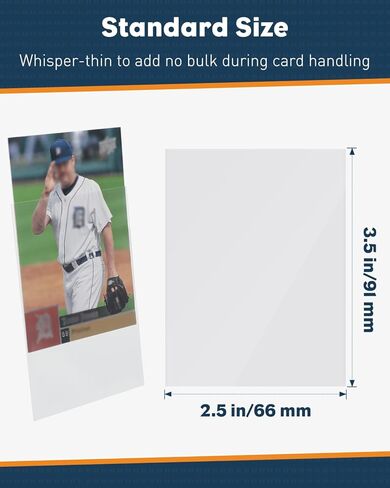 Uniclife 300 Counts Thickened Trading Card Sleeves Ultra Clear Penny Sleeves for Trading Cards Baseball Card Sleeves Card Protectors for Sports Cards MTG Cards Football Cards Yugioh Cards, 66 x 91 mm in Kuwait
