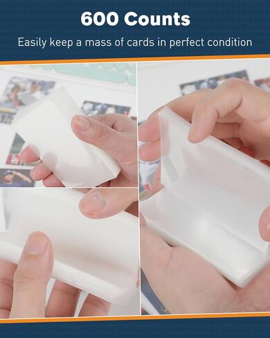 Uniclife 300 Counts Thickened Trading Card Sleeves Ultra Clear Penny Sleeves for Trading Cards Baseball Card Sleeves Card Protectors for Sports Cards MTG Cards Football Cards Yugioh Cards, 66 x 91 mm in Kuwait