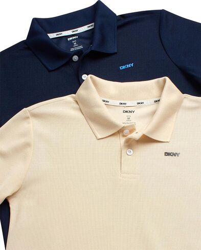 DKNY Boys' Polo Shirt - 2 Pack Active Short Sleeve School Uniform Golf Shirts for Boys, Quick Dry Performance Fabric (8-20) in Saudi Arabia