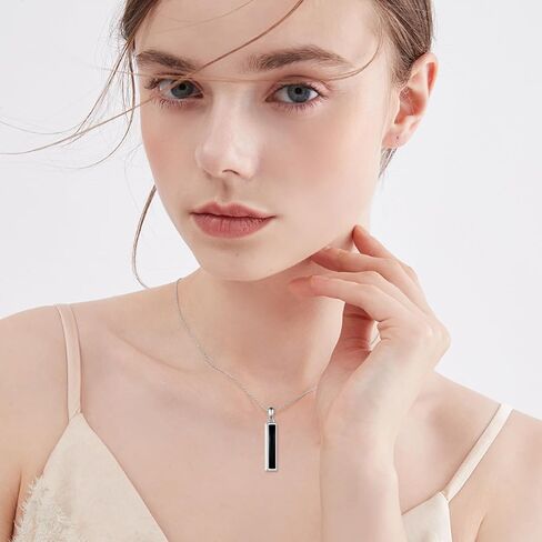 Mountain Urn Necklaces for Ashes Sterling Silver Mountain Bar Cremation Abalone Shell Jewelry for Ashes Memory Jewelry for Women Men in Saudi Arabia