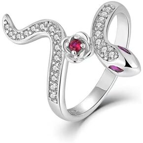SNOWELLE Snake Ring 926 Sterling Silver Rose Snake Jewelry Gift for Women in Saudi Arabia