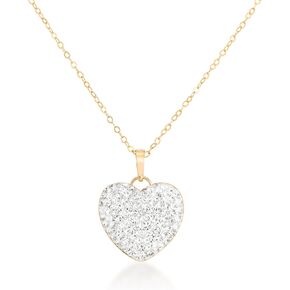 3/4 CT. T.W. Simulated Diamond Heart Pendant in 14K Yellow Gold over Sterling Silver, 18" Chain in Saudi Arabia