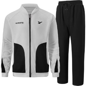 UOUA ملابس رياضية للرجال مكونة من قطعتين، ملابس رياضية بأكمام طويلة وبدلات للركض in Kuwait