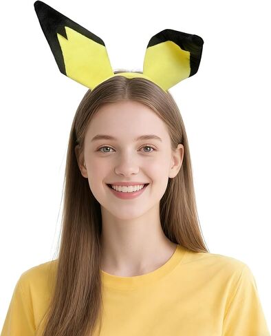 Yellow Cartoon Ears Headband Anime Cosplay Costume for Halloween Festival Theme Party in Saudi Arabia