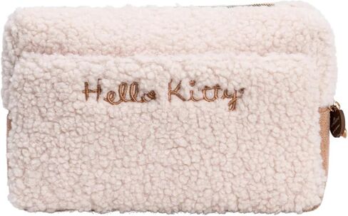 حقيبة مستحضرات التجميل من Impressions Vanity Hello Kitty Harvest للمحفظة، منظم حقيبة مكياج للسفر مع جيب خارجي منزلق، عمل فني Hello Kitty Apple، شيربا صناعي، توقيع متصل مطرز in Kuwait