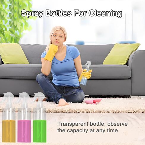 3 Pack Plastic Water Spray Bottle for Hair, 10 oz/300ml Plastic Empty Mister Spray Bottles for Cleaning, Cooking, Plant, Pet in Saudi Arabia