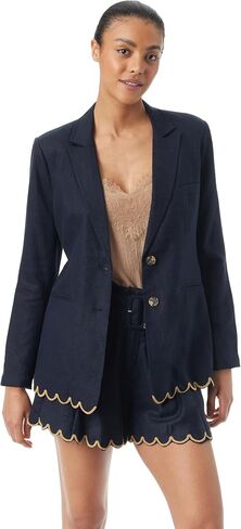 Sam Edelman Womens Enola Single Breasted Notch Collar Blazer Standard Navy in Saudi Arabia