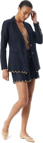 Sam Edelman Womens Enola Single Breasted Notch Collar Blazer Standard Navy in Saudi Arabia