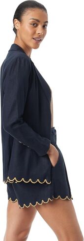 Sam Edelman Womens Enola Single Breasted Notch Collar Blazer Standard Navy in Saudi Arabia