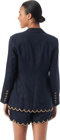 Sam Edelman Womens Enola Single Breasted Notch Collar Blazer Standard Navy in Saudi Arabia