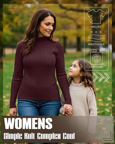 Riyiper 3 Pack Women's Plus Size Mock Turtleneck Tops, Long Sleeve Slim Fit Ribbed T-Shirts Pullover Sweater Basic Layer Top in Saudi Arabia