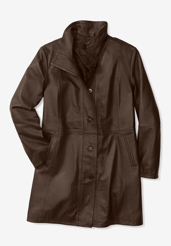 Woman Within Plus Size Leather Swing Coat in Saudi Arabia
