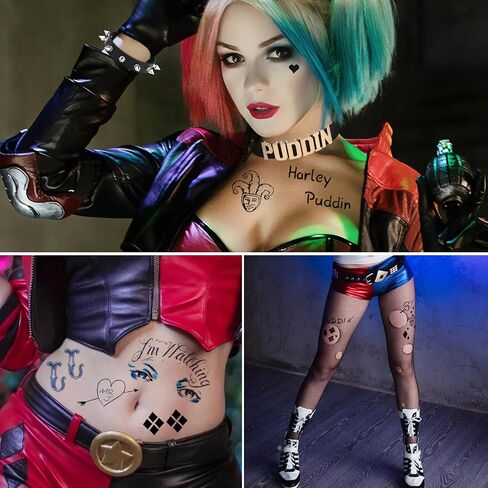 11 قطعة Puddin Choker Halloween مجموعة قابلة للتعديل من الجلد البانك طوق الحروف قلادة الوشم ملصقات المسامير سبايك سوار الهالوين هارلي كوسبلاي اكسسوارات للنساء in Saudi Arabia