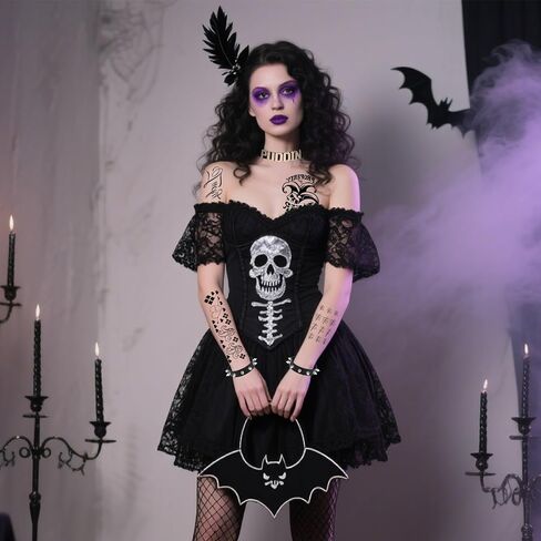 11 قطعة Puddin Choker Halloween مجموعة قابلة للتعديل من الجلد البانك طوق الحروف قلادة الوشم ملصقات المسامير سبايك سوار الهالوين هارلي كوسبلاي اكسسوارات للنساء in Saudi Arabia