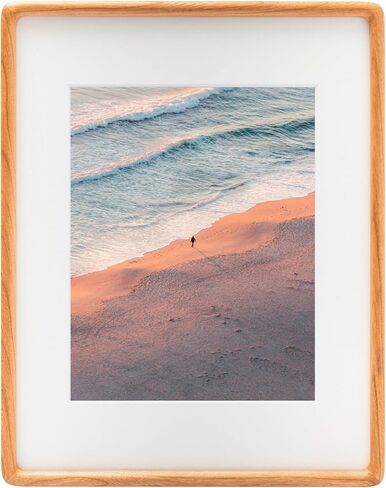 Natural Walnut Wood 10x10 Picture Frame - Includes 2mm Beveled Mat Opening 5.5x5.5/7.5x7.5 for 6x6/8x8 Photo - Wall Gallery Tabletop Photo Poster Frame in Saudi Arabia