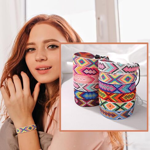 Raicegs 12 قطعة أساور سلسلة الصداقة للنساء في سن المراهقة ورجل بوهو سيرفر الشاطئ أساور الخلخال مجموعة أساور مصنوعة يدوياً مجوهرات بالجملة للنساء والرجال in Saudi Arabia