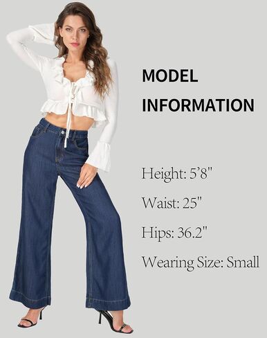 Wide Leg Sweatpant Jeans Woman Pull on High Waisted Baggy Loose Trendy Denim Pants in Saudi Arabia