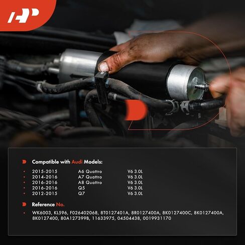 A-Premium Fuel Filter Compatible with Audi Q5 2016 3.0L, Q7 2012-2015 3.0L, A6 Quattro 2015 3.0L, A7 Quattro 2014-2016 3.0L, A8 Quattro 2016 3.0L in Saudi Arabia