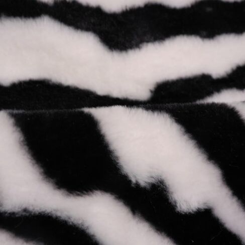 Zebra Rug for Living Room Decor - Faux Fur Animal Print Carpet， Perfect for Western, Rustic, or Boho Themes (Zebra, 3.6x2.5 ft) in Saudi Arabia