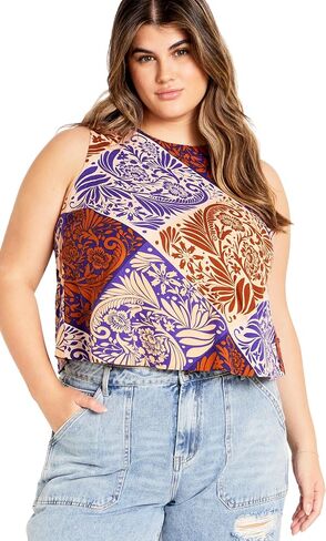 City Chic Women's Plus Size Amara Print Top in Saudi Arabia