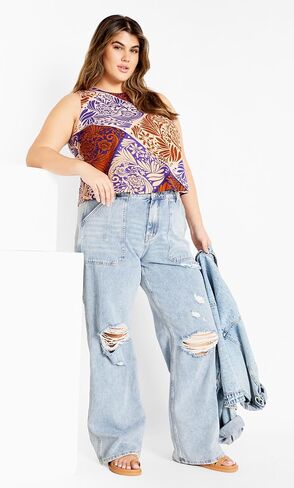 City Chic Women's Plus Size Amara Print Top in Saudi Arabia