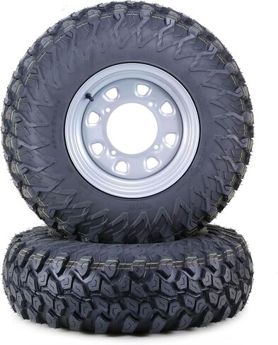 مجانا UTV Tyre Wheel Assembly 25x10r12 نمط الشاحنة الشعاعي 8-ply في 4-156 PCD 4+3 عجلة فضية ، مجموعة 2 in Saudi Arabia