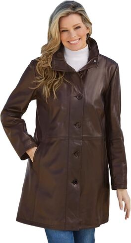 Woman Within Plus Size Leather Swing Coat in Saudi Arabia