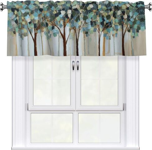 Cute Cat Curtain Valance Short Rod Pocket Window Treatment for Living Room Bedroom Kitchen Bathroom 1 Panel 54" W x 18" L in Kuwait