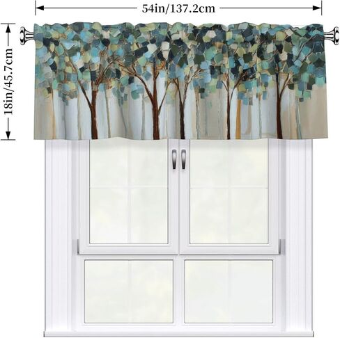 Cute Cat Curtain Valance Short Rod Pocket Window Treatment for Living Room Bedroom Kitchen Bathroom 1 Panel 54" W x 18" L in Kuwait