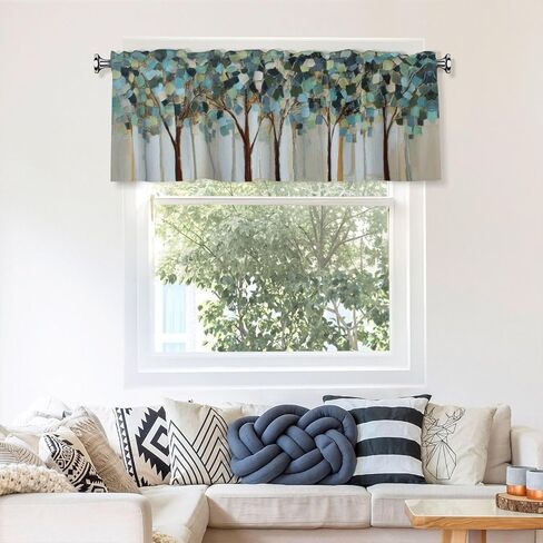 Cute Cat Curtain Valance Short Rod Pocket Window Treatment for Living Room Bedroom Kitchen Bathroom 1 Panel 54" W x 18" L in Kuwait