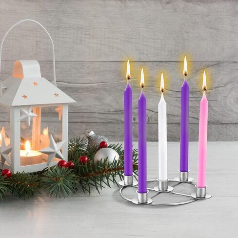 1 Pack Christmas Advent Wreath Candle Holder 5 Candle 8.5 Inch Advent Wreath Ring Table Decoration Xmas Metal Ring for Christmas Holiday Home Decor (Gold) in Saudi Arabia