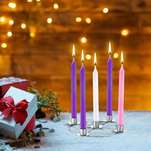 1 Pack Christmas Advent Wreath Candle Holder 5 Candle 8.5 Inch Advent Wreath Ring Table Decoration Xmas Metal Ring for Christmas Holiday Home Decor (Gold) in Saudi Arabia