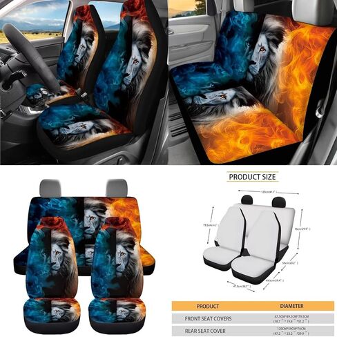 CLOHOMIN Aztec Western Car Seat Cover Set of 15 Geometric Auto Steering Wheel Cover Seat Belt Strap Pad Cup Holder Trash Bag Air Vent Organizer Rear View Mirror Protector Keychain in Kuwait